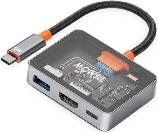 موزع Mowsil USB-C 3 في 1 من النوع C