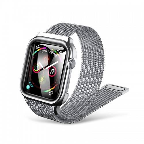 حزام USAMS المغناطيسي لساعة Apple Watch 4 مقاس 44 مم فضي