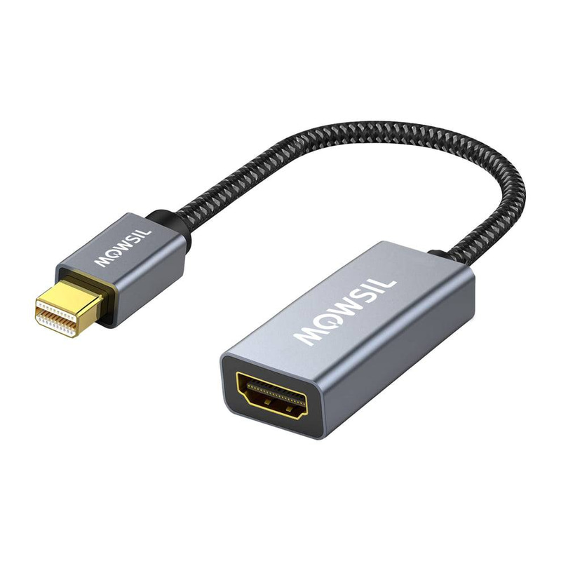 محول Mowsil Mini DisplayPort إلى HDMI - دقة 4K بمعدل 60 هرتز، مطلي بالذهب، سهل الاستخدام، يعمل بمجرد التوصيل لأجهزة MacBook والكمبيوتر الشخصي والتلفزيون