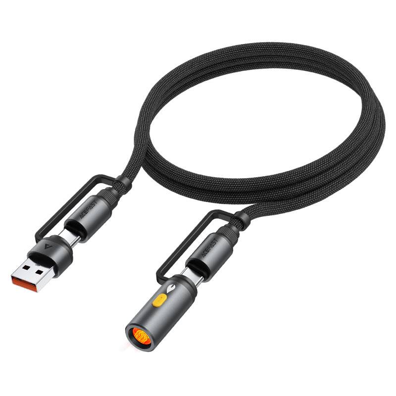 كابل شحن بيانات Acefast 3 في 1 من USB-A/C إلى USB-C / ولاعة سجائر حتى 60 واط