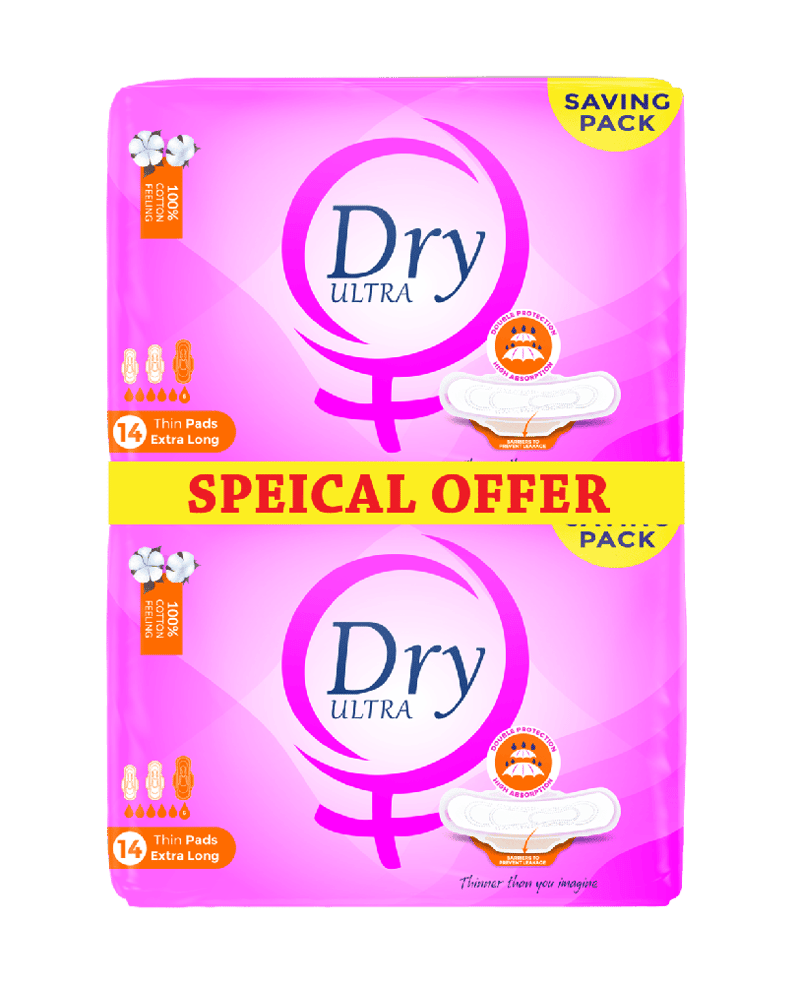 Dry Ultra Thin Menstrual Pads - Special Offer - 28 Pads - Extra Long