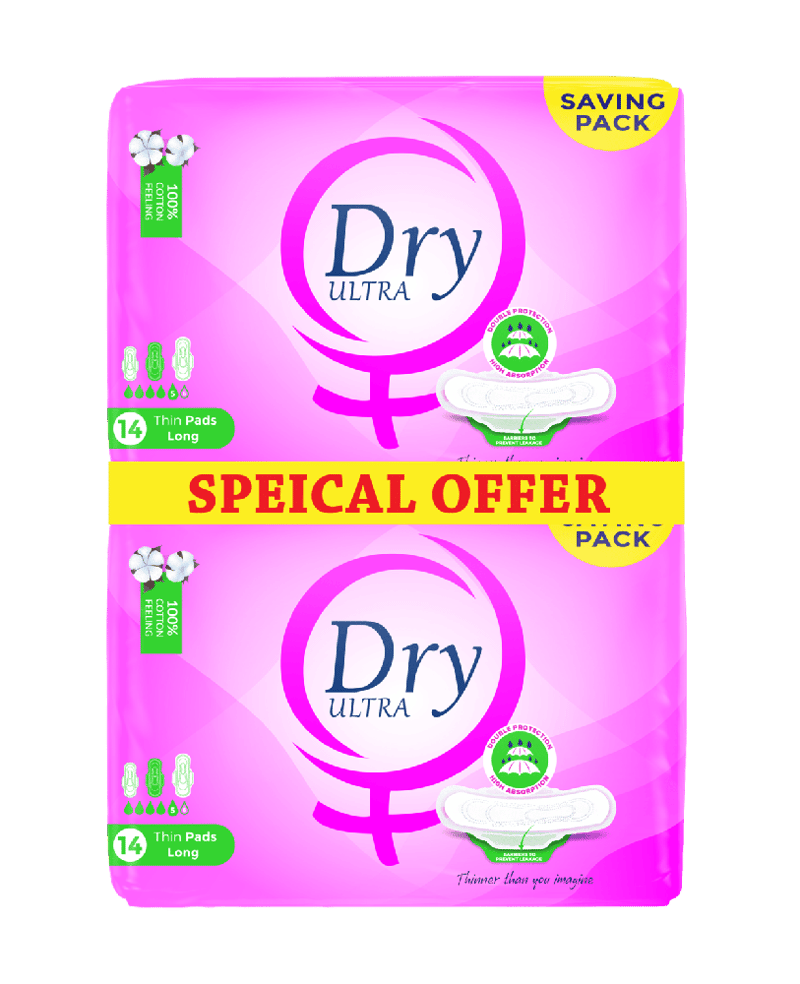 Dry Ultra Thin Menstrual Pads - Special Offer - 28 Pads - Long Size