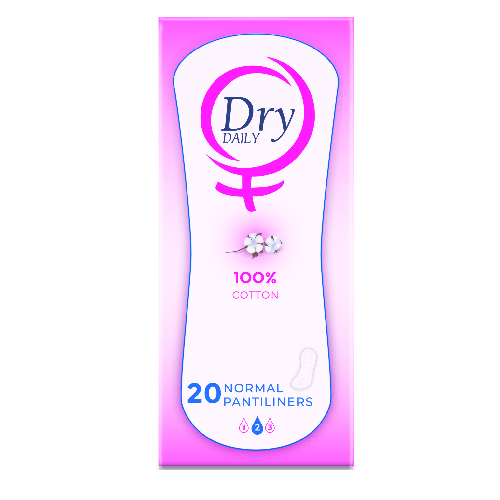 Dry Daily Sanitary Pads - Regular Size - 20 Pads