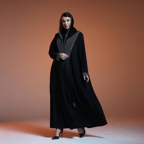 Pleated layers abaya