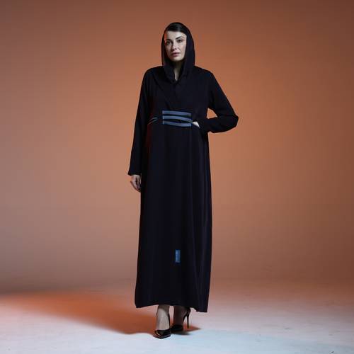 Rich purple with blue stripes abaya 