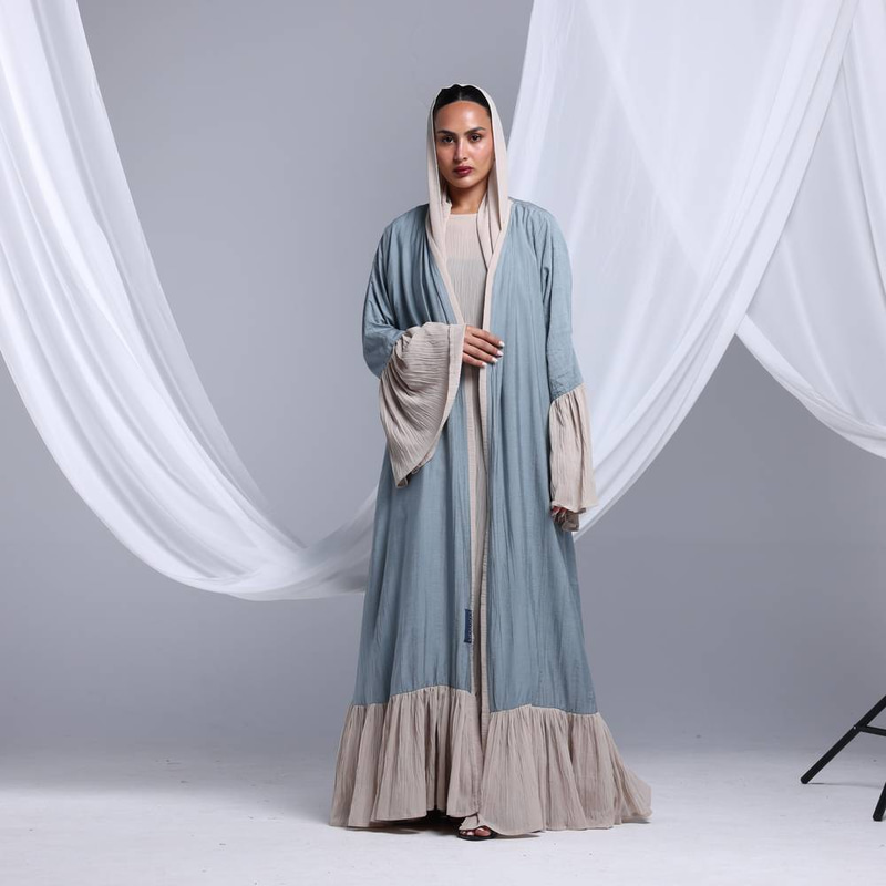 Flowy Ruffled Linen Abaya 