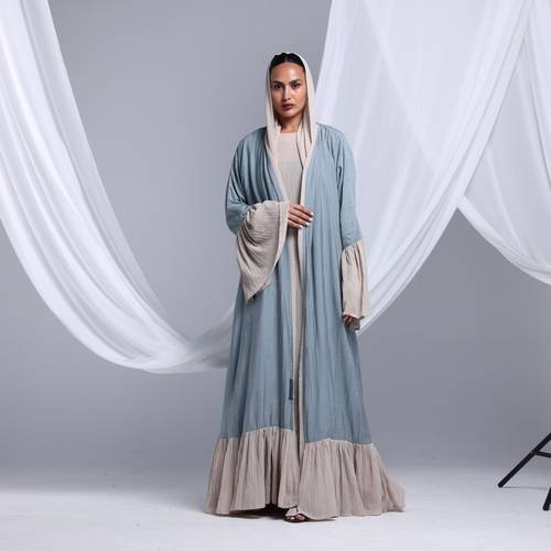 Flowy Ruffled Linen Abaya 