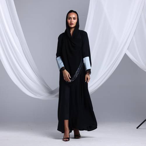 Light blue with lace in Bisht- cut 