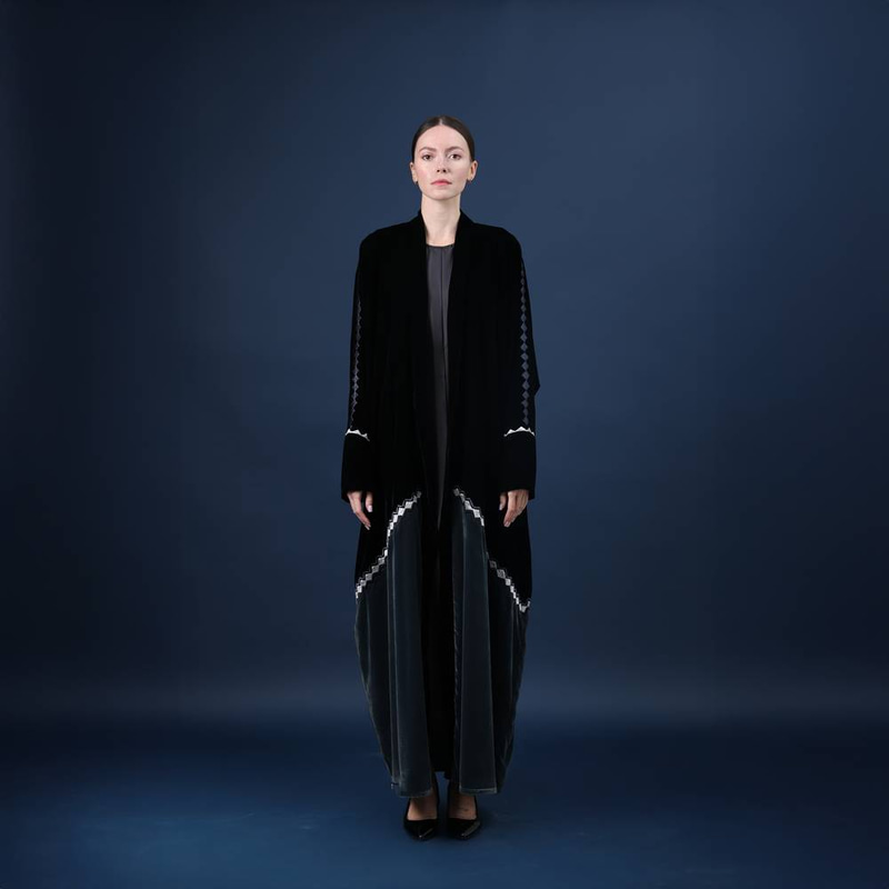 Dual-tone velvet with diamond trim