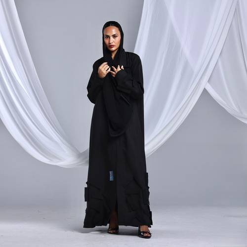 Rectangular Layered Crepe Abaya 