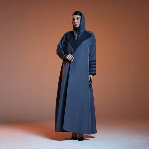 Slate blue crepe abaya