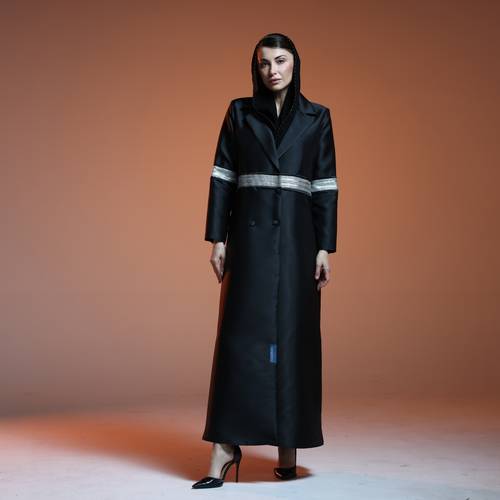 Formal silver stripe abaya
