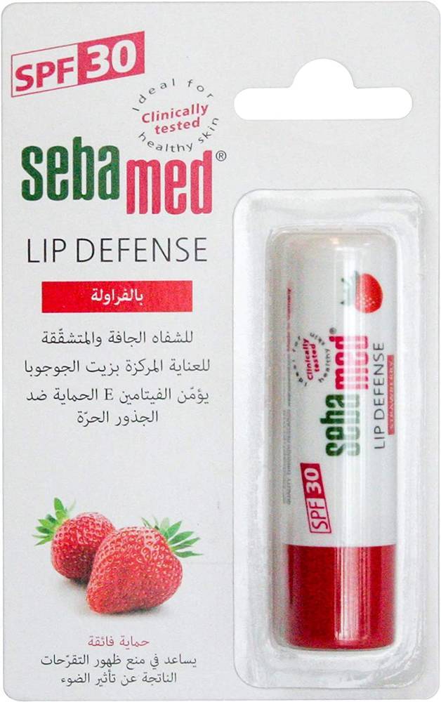 مرطب الشفاه بالفراولة بحماية SPF30 من سيبا ميد - 4.8 جم