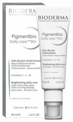 كريم العناية اليومية لتفتيح البشرة بمعامل حماية SPF 50 بيجمنت بايو من بيوديرما - 40 مل
