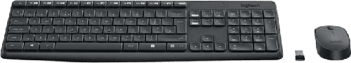 لوجيتك MK235 لوحة مفاتيح وماوس لاسلكي ، تخطيط إنجليزي عربي ، رمادي