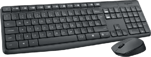 لوجيتك MK235 لوحة مفاتيح وماوس لاسلكي ، تخطيط إنجليزي عربي ، رمادي