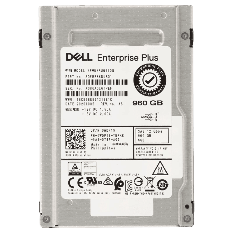 هارد ديسك سيرفر ديل 960 اس اس دي - 12 جي بي بي اس - KPM5XRUG960G