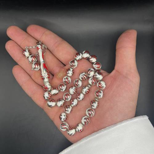سبحة مطعمه بالفضة الاصلية  عيار 925 