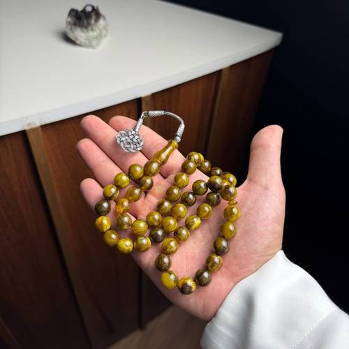 سبحة فاتوران بطربزونة فضة عيار 999-45 خرزه -7