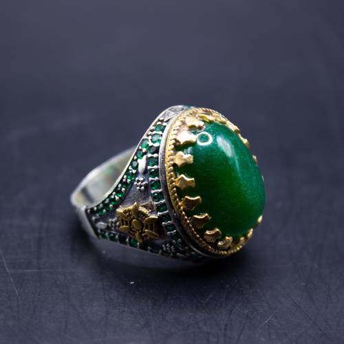 خاتم المثابر - حجر كريم طبيعي - فضة عيار 925