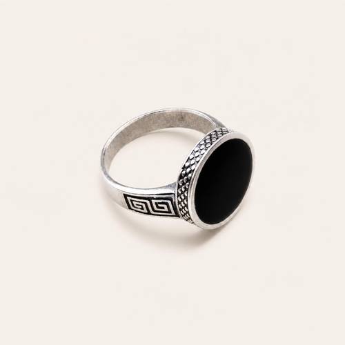 Royal Glory Ring – Black Agate Stone, 925 Sterling Silver