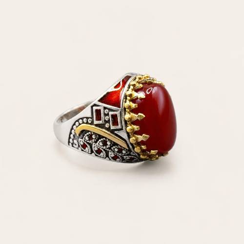 خاتم العراقة - حجر كريم طبيعي - فضة عيار 925