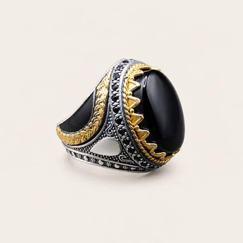 خاتم الوافي - حجر كريم طبيعي - فضة عيار 925