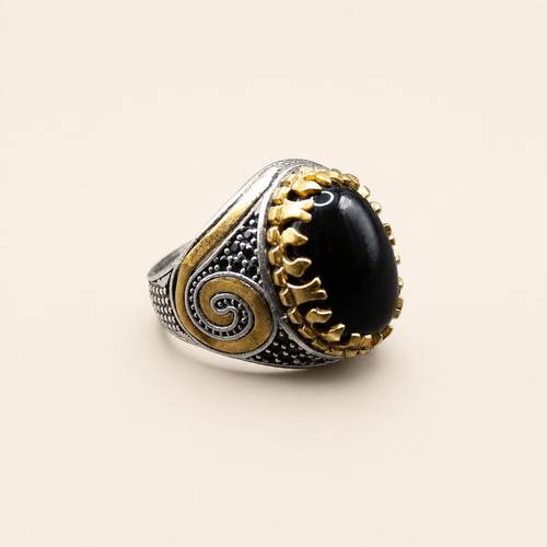 خاتم الوقار حجر كريم طبيعي – فضة عيار 925