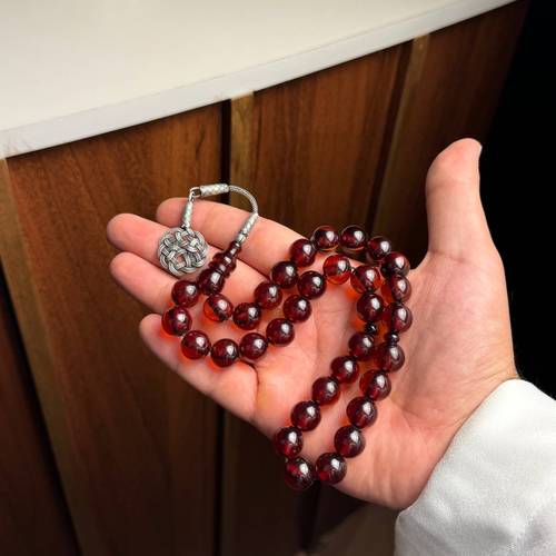 سبحة فاتوران بطربزونة فضة عيار 999-33 خرزه -21