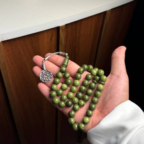 سبحة فاتوران بطربزونة فضة عيار 999 -45 خرزه - 39 