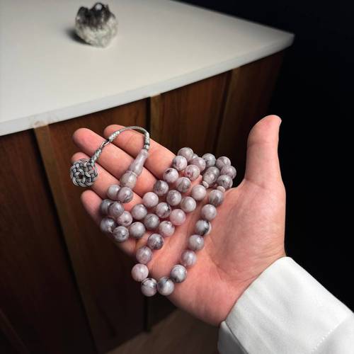سبحة فاتوران بطربزونة فضة عيار 999 45 خرزه -6