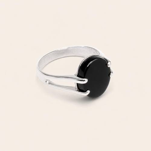 خاتم عتبة شنكار أسود فضة عيار 925-S10