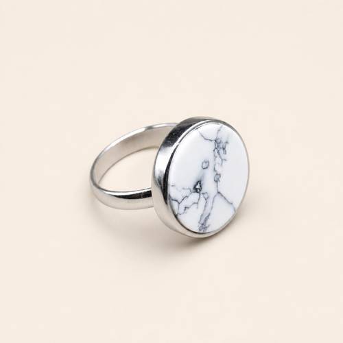 Royal Ring – White Howlite Stone – 925 Sterling Silver
