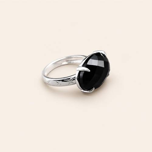 Royal Sima Ring – Black Agate – 925 Sterling Silver