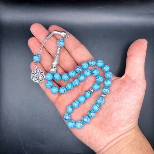 Premium Sky Blue Onyx Tasbih 