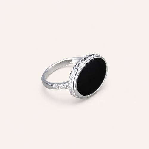 Najd Royal Ring – Black Agate – 925 Sterling Silver