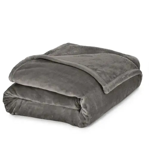 بطانية مخمل خفيفة - 170×230 سم - رمادي