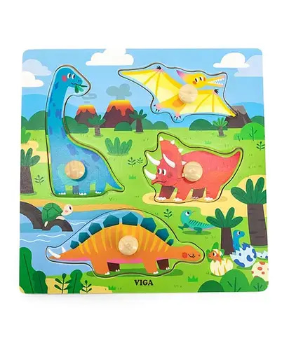  Wooden Knob Puzzle - Dinosaurs