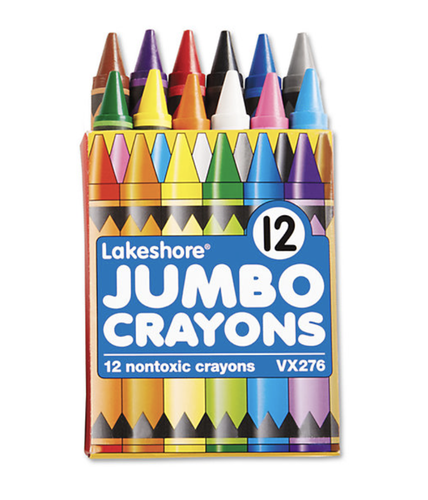 Lakeshore 12-Color Jumbo Crayons - Student Pack