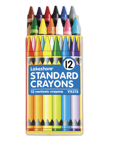 Lakeshore 12-Color Standard Crayons - Student Pack