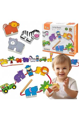 Lacing Blocks - Zoo 