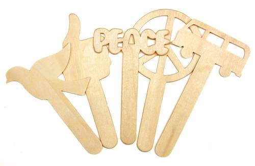 WOOD CRAFT STICKS GROOVY DESIGN