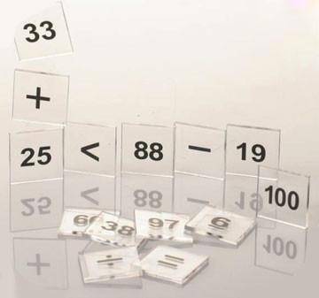 Number Tiles Transparent 108pc
