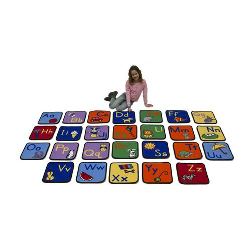 Alphabet Seating Squares with Images – Set of 26 Size 35.5 X 35.5 CM