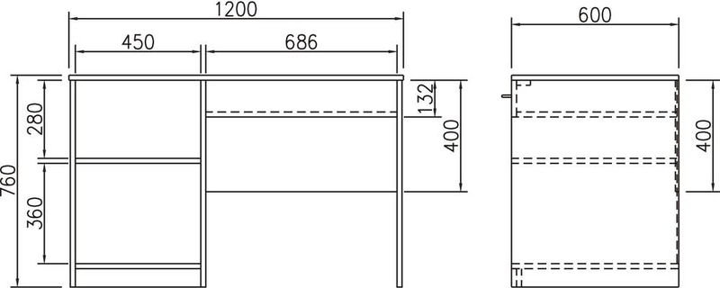 مكتب معلم: Size: W 1200 x D 600 x H 760 mm.