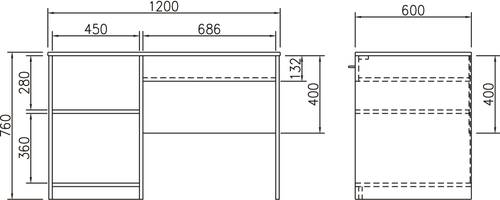 مكتب معلم: Size: W 1200 x D 600 x H 760 mm.