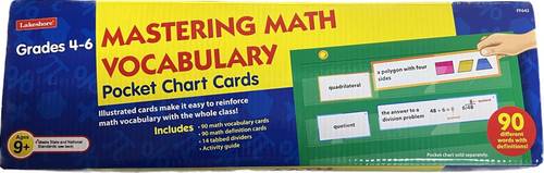 Mastering Math Vocabulary Pocket Chart Cards Grades 4-6