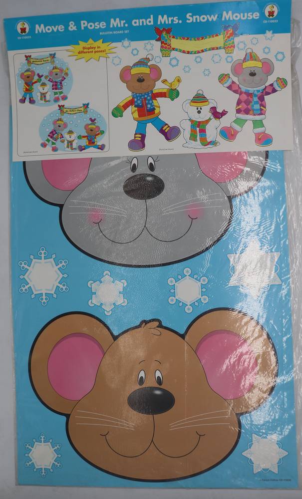 Move & Pose Mr&Mrs Snow Mouse Bulletin Board Set