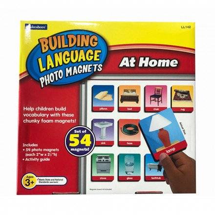 BUILDING LANGUAGE PHOTO MAGNETS - AT HOME