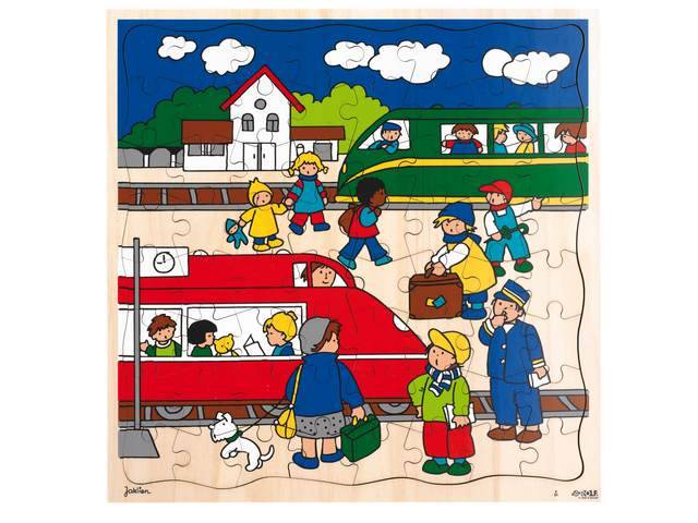Puzzle train station, 64 pieces 